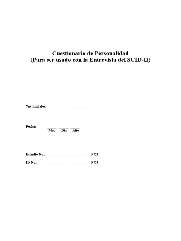 Corrección Personalidad - Scid II | PDF | Psicología anormal | Salud mental