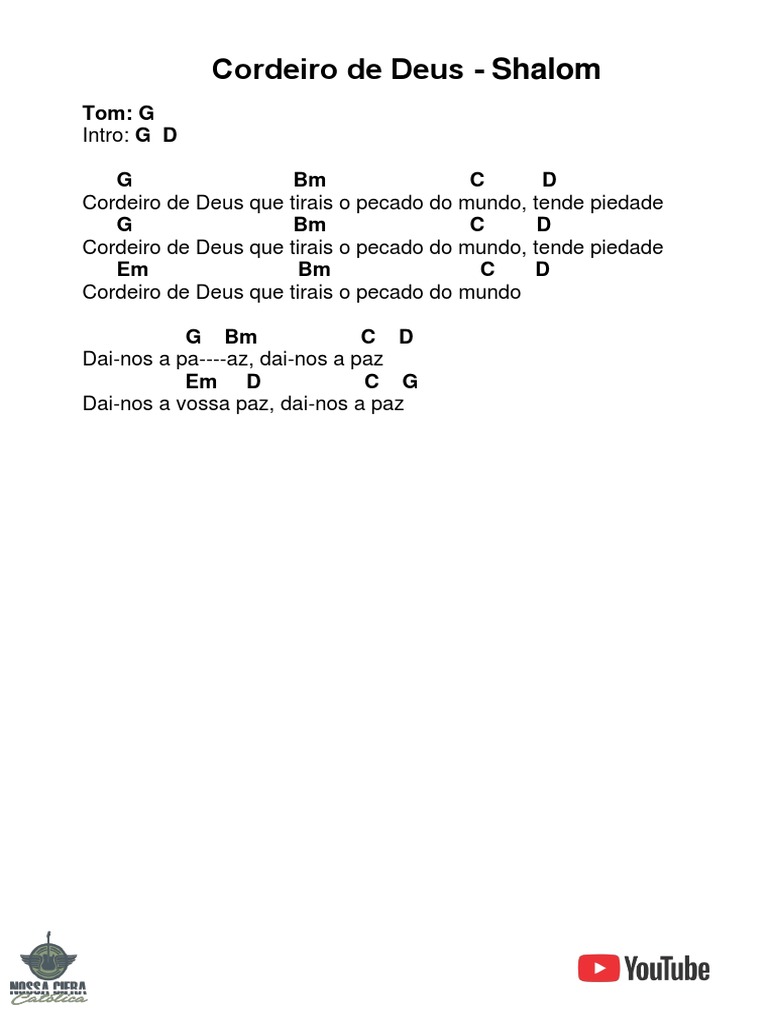 Cordeiro de Deus Shalom (CIFRA) PDF