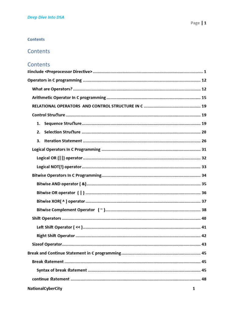 Understanding C Operators and Control | PDF
