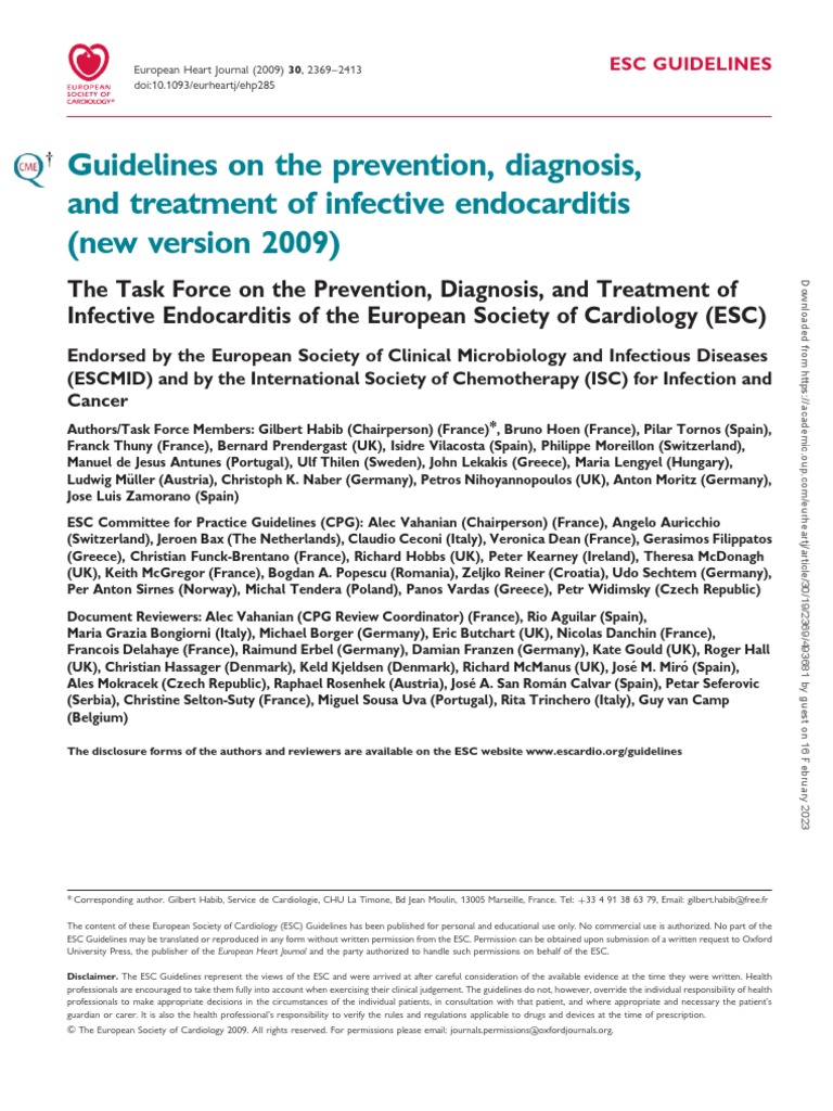 Endocarditis Prevention Guidelines 2009 | PDF | Methicillin Resistant ...