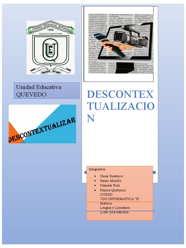 Descontextualización en Lengua y Literatura | PDF