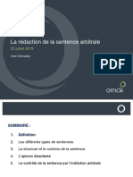 La rÃ©daction de la sentence arbitrale (23 juillet 2019) DOC OK