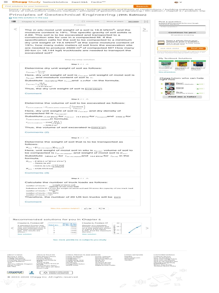 Solved the in situ moist unit weight of a soil is 16 6 knm3 pdf
