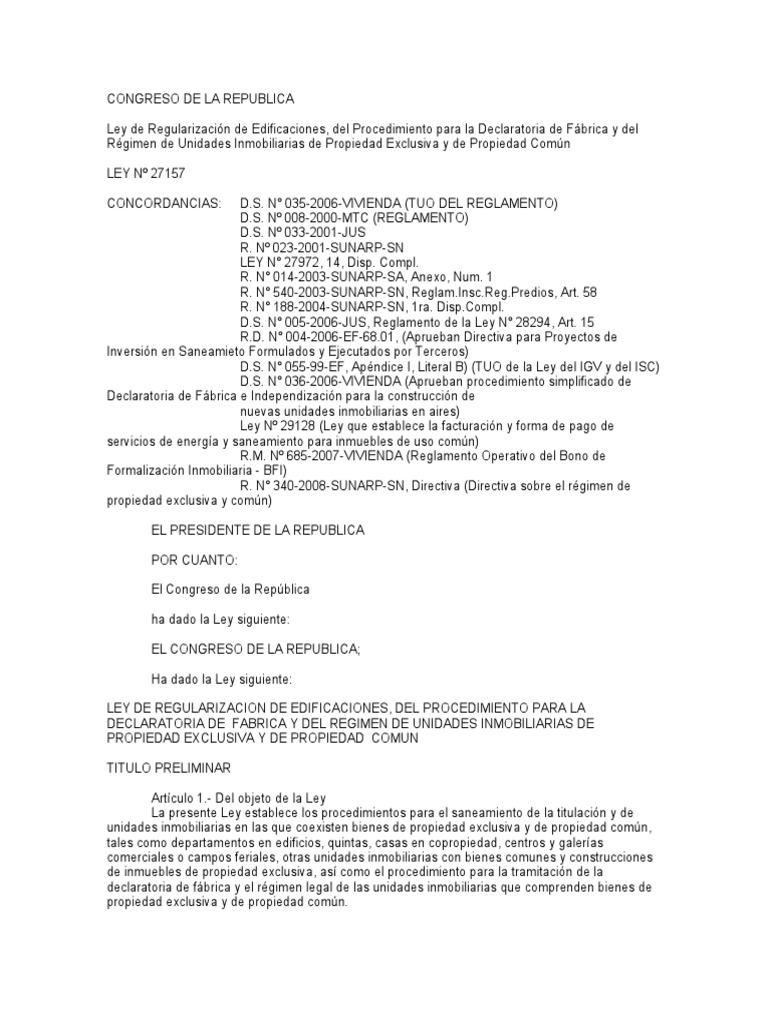 Ley 27157 PDF