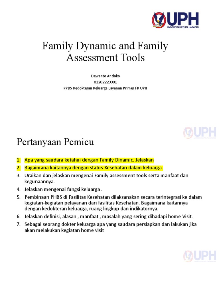 Family Dynamic and Family Assessment Tools - Dewanto | PDF