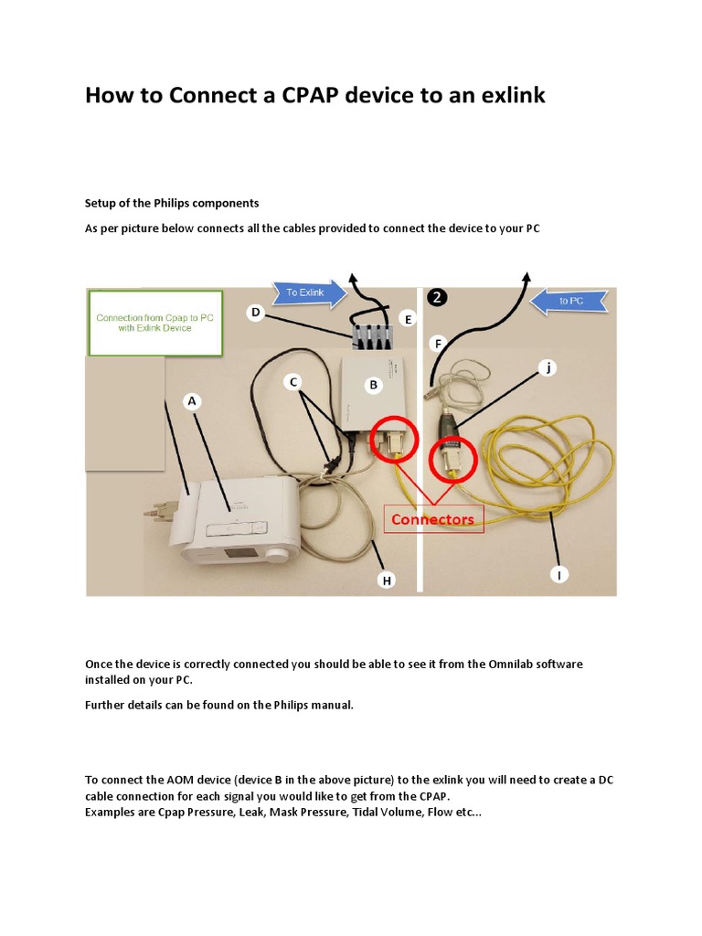 How to Connect a CPAP device to an exlink PDF
