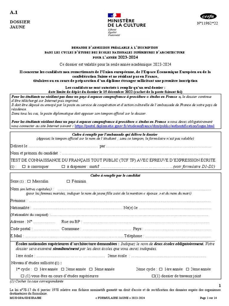 Cerfa 11962-22 | PDF