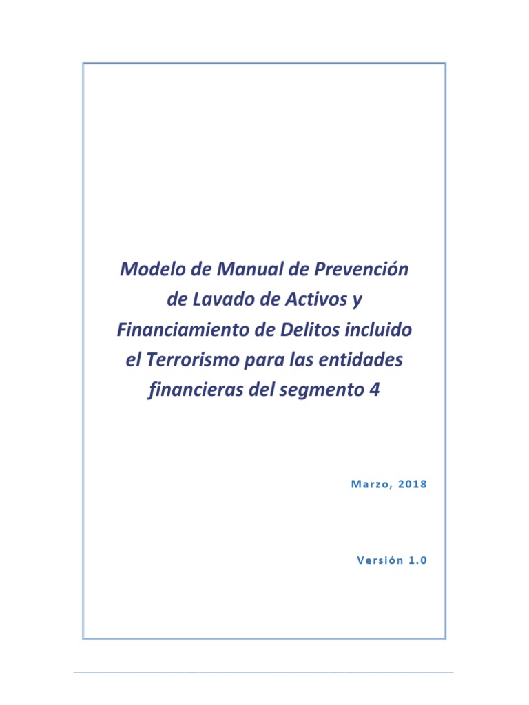 Modelo Del Manual de Prevención de Lavado de Activos y Financiamiento ...