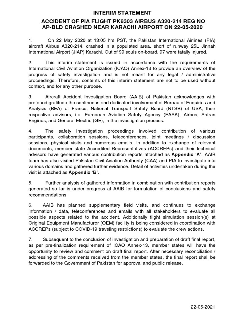Aaib interim statement accident pdf flight recorder aeronautics