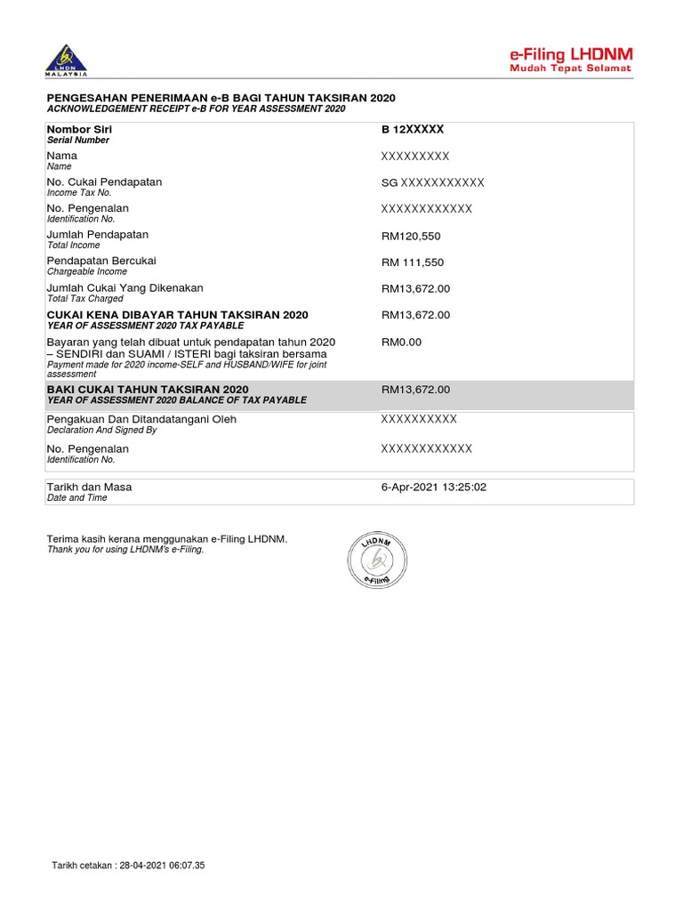 LHDN 2020 | PDF