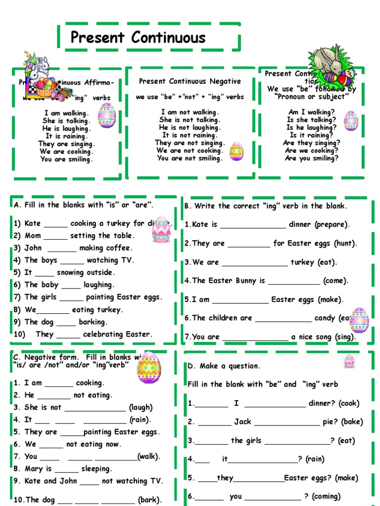 3 Kl Present Continuous Test Pdf