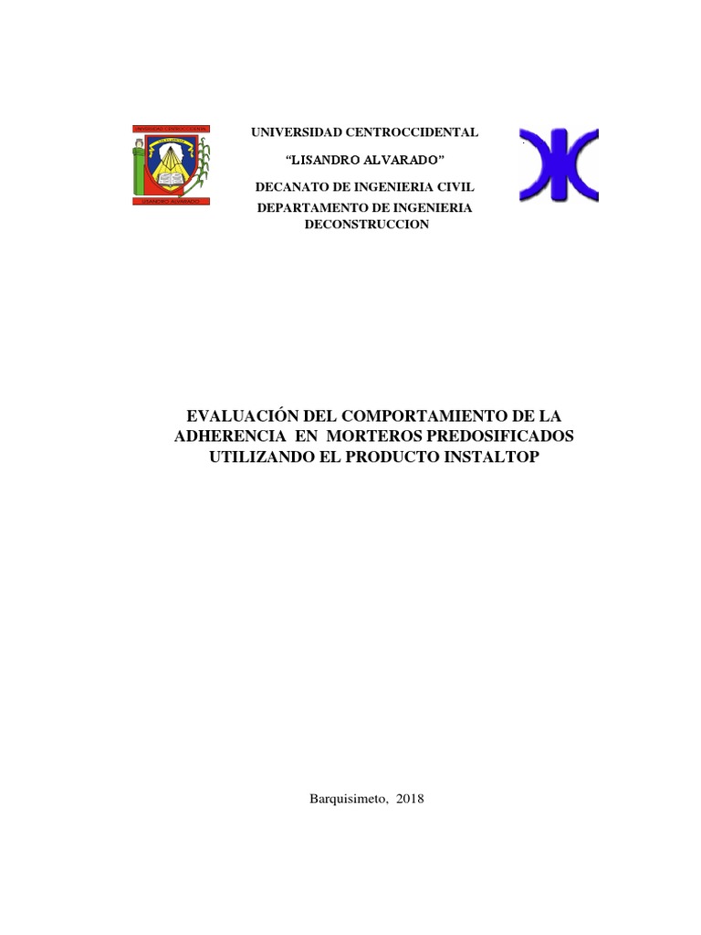 Adherencia en Morteros InstalTop | PDF | Hormigón | Cemento