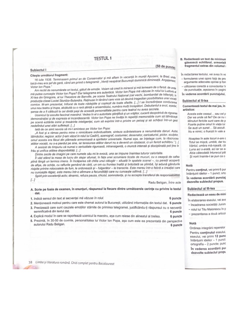 Testul 1 | PDF