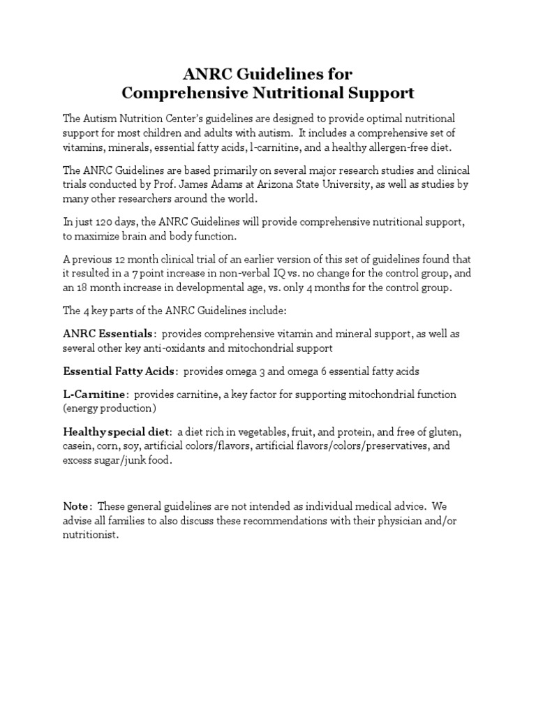 ANRC Nutritional Support Guidelines | PDF | Vitamin D | Vitamin