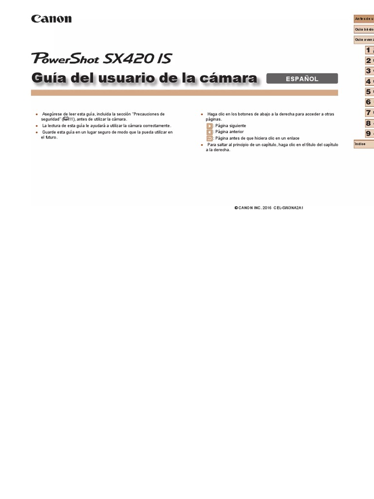 Manual Canon PowerShot SX420 IS (Español 149 Páginas) PDF