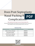(SUMMARIZED) Does Post Septoplasty Nasal Packing Reduce Complications