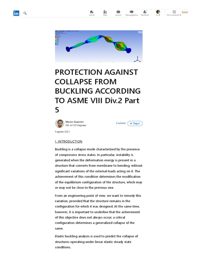 Protection Against Collapse From Buckling According To ASME VIII Div.2 ...