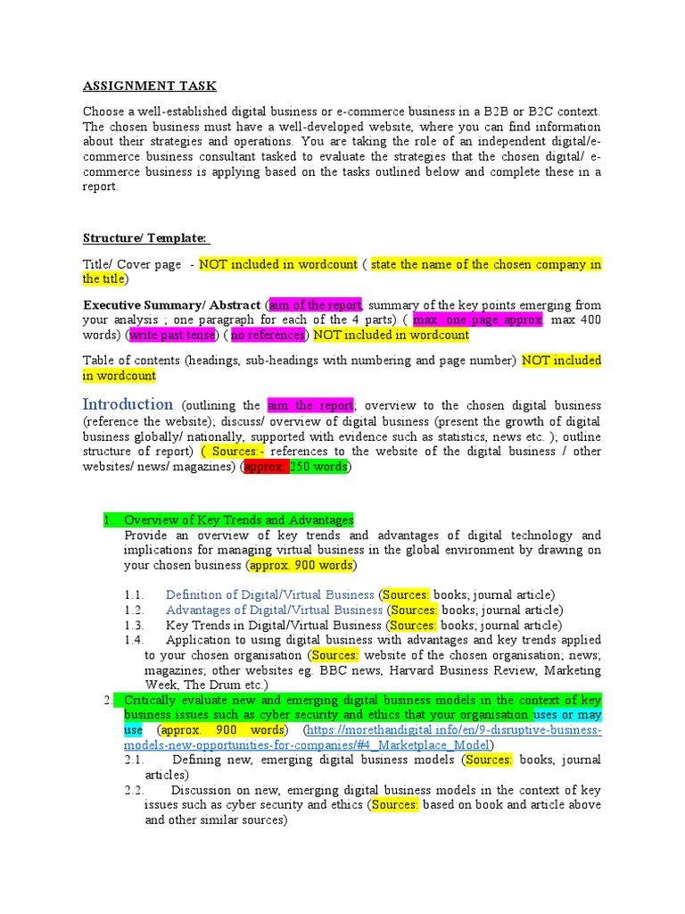 Assignment Structure | PDF