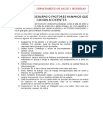 Actitudes Inseguras o Factores Humanos Que Causan Accidentes