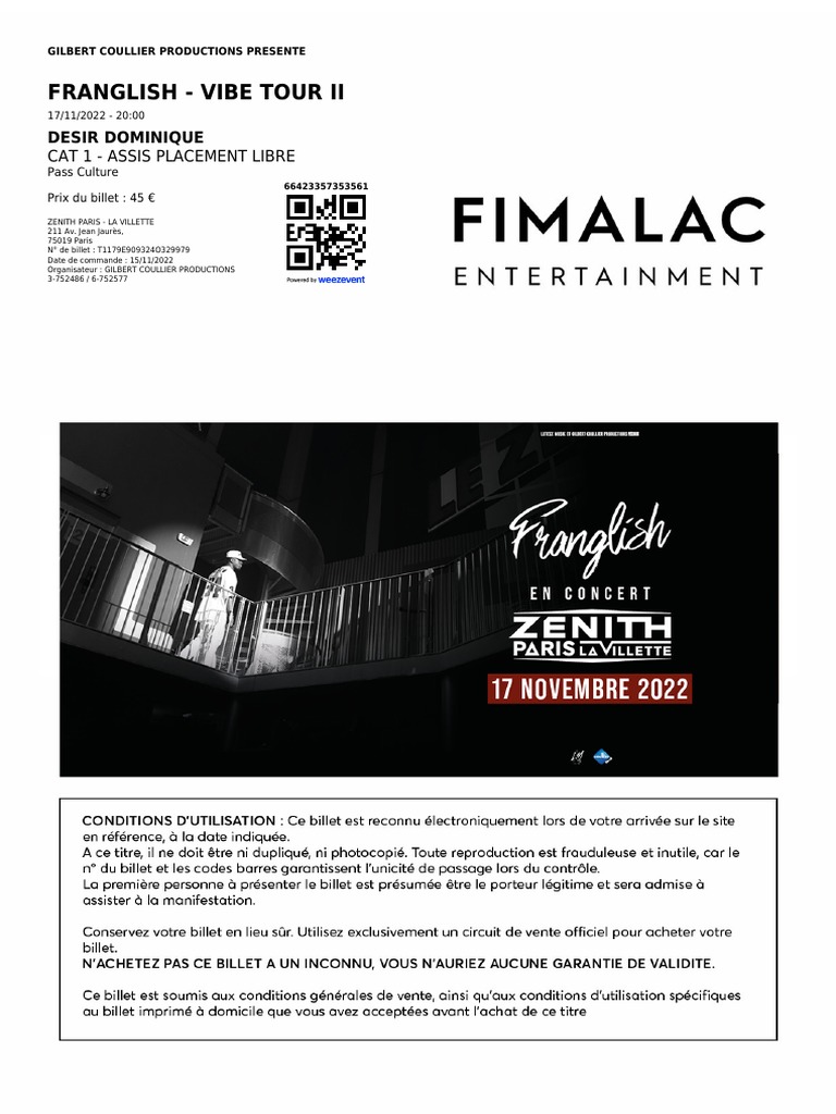 Franglish - Vibe Tour II à Paris | PDF