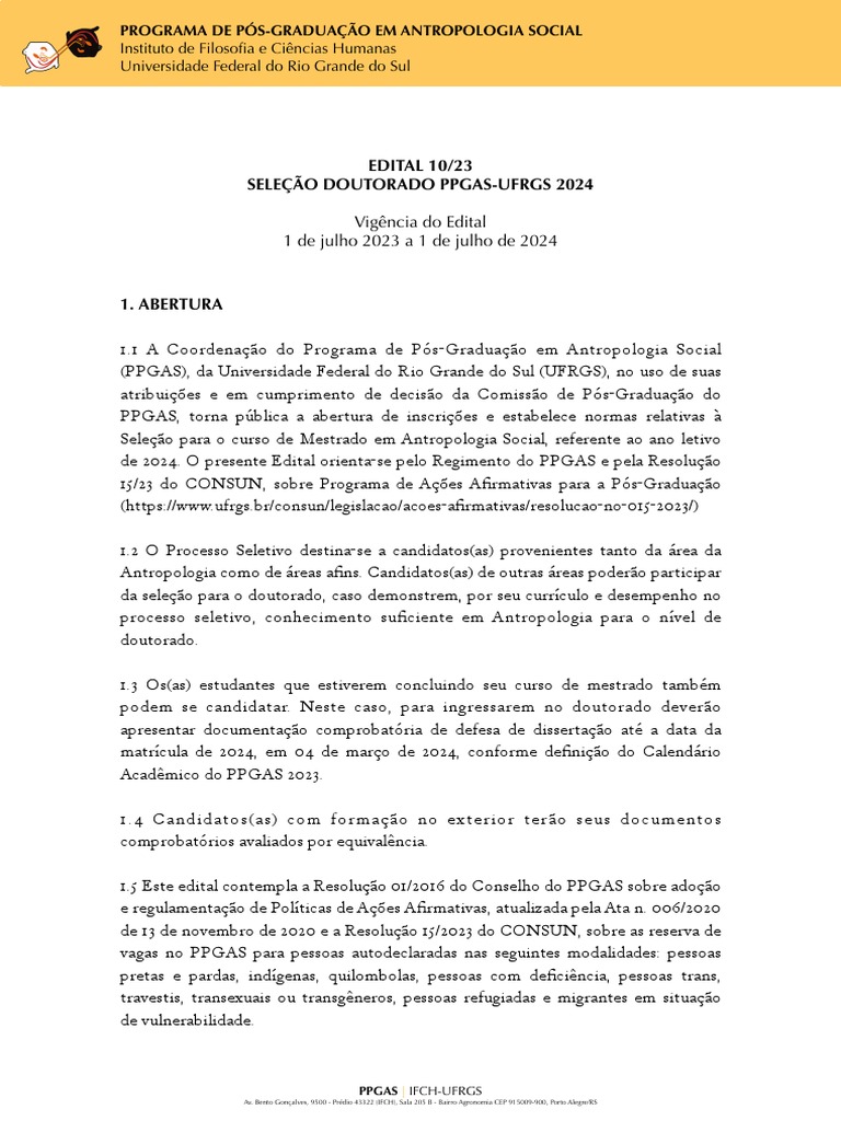Edital de Doutorado 2024 PDF