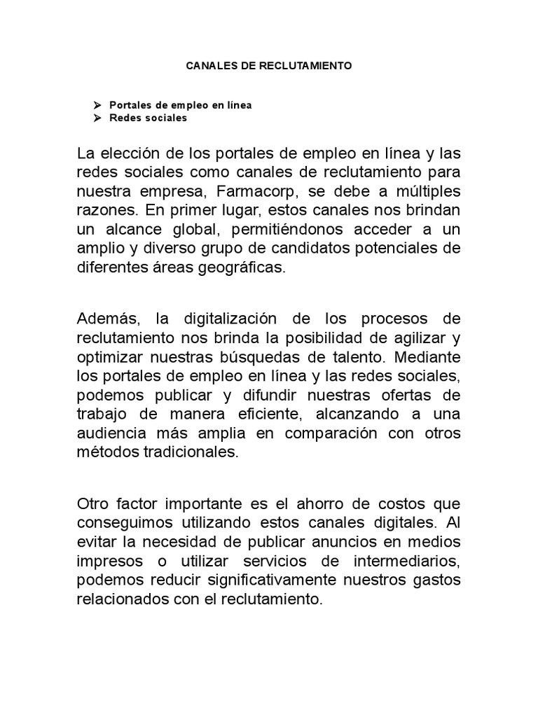Canales Efectivos de Reclutamiento Digital | PDF | Negocios