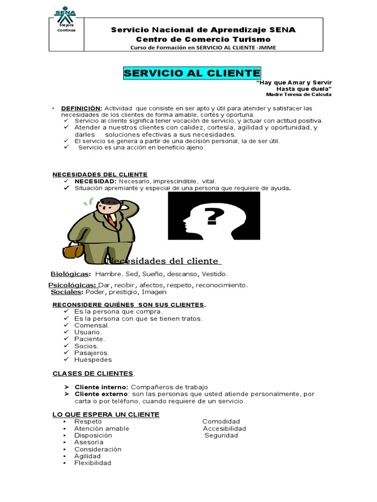 Curso de Servicio al Cliente SENA | PDF