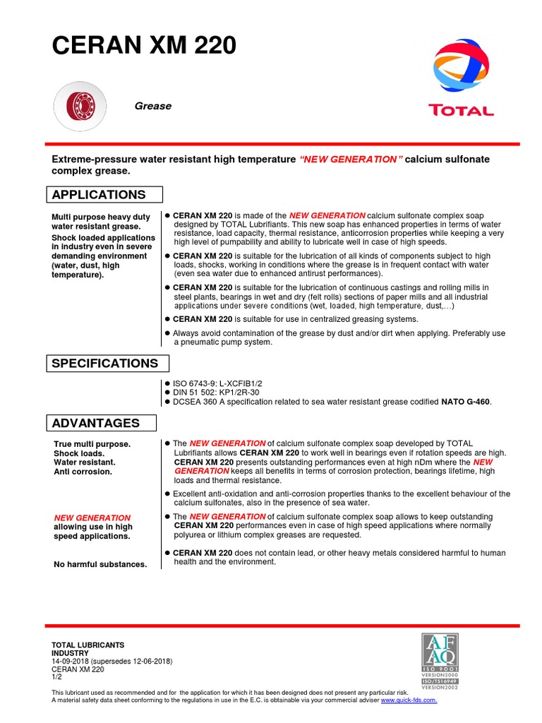 TDS_TOTAL_CERAN XM 220_4KF_201809_EN | PDF