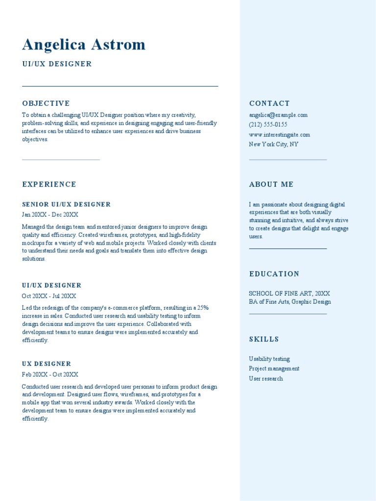 Simple UIUX Designer Resume | PDF