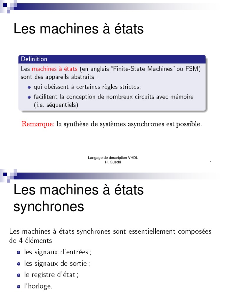 Machines d'état en VHDL | PDF | VHDL | Électronique numérique