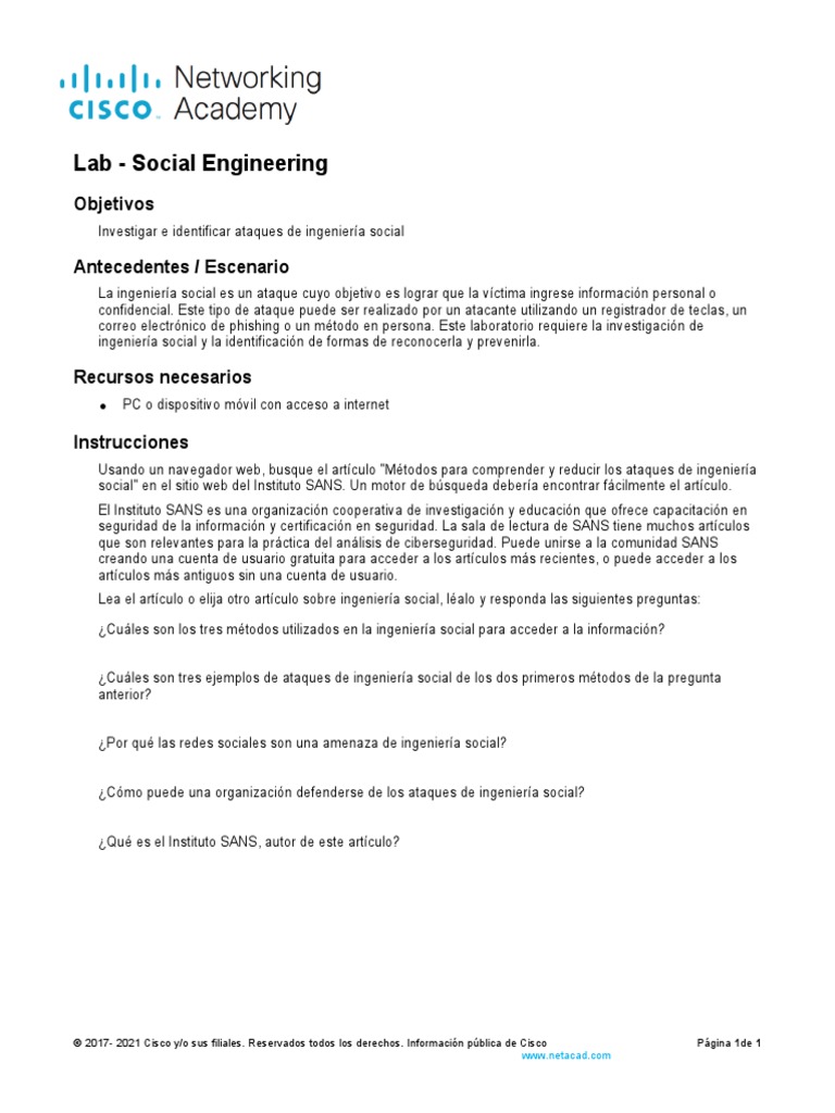 2.4.8 Lab - Social Engineering | PDF