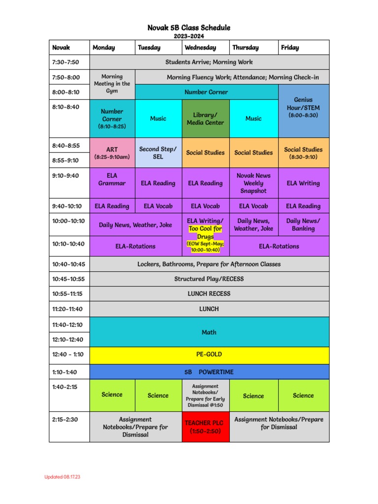 Novak 20232024 Schedule PDF
