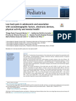 Low Back Pain in Adolescents and Association With Sociodemographic Factors, Electronic Devices, Physical Activity and Mental Health