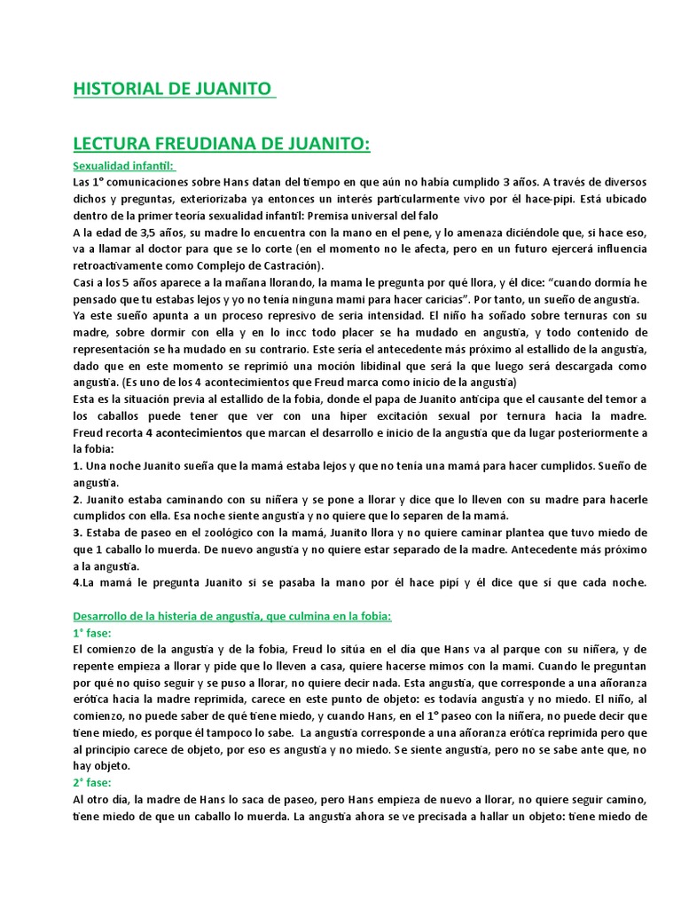 Análisis Freudianode Juanito Freud | PDF | Complejo de Edipo | Jacques ...