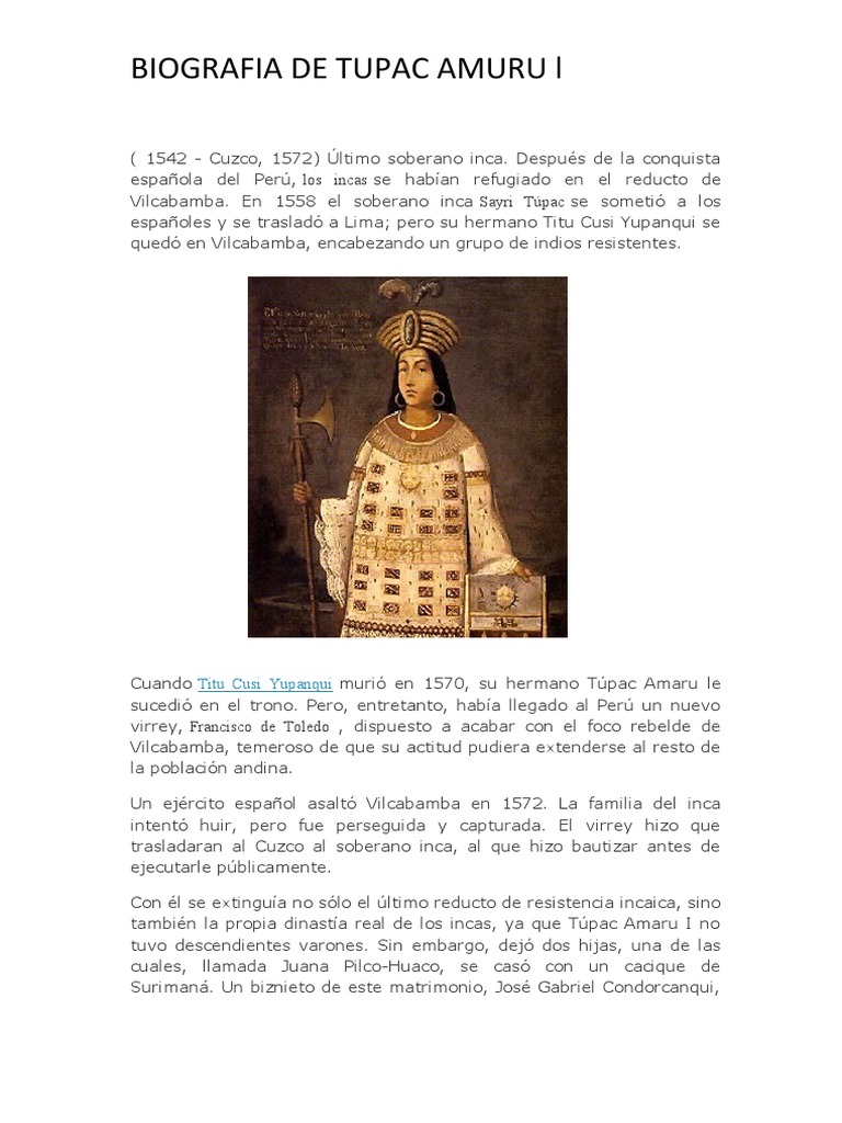 Biografia de Tupac Amaru l | PDF