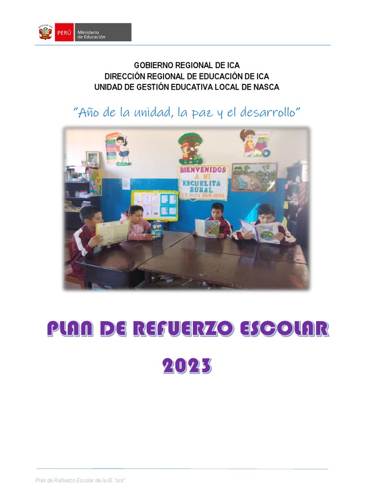 Plan de Refuerzo Escolar 2023 | PDF | Negocios
