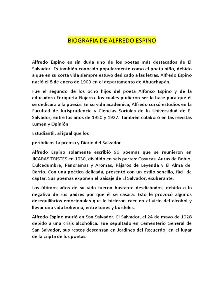 BIOGRAFIA DE ALFREDO ESPINO PDF