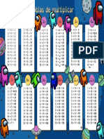 Colorido Espacio Tablas de Multiplicación Del 1 Al 12 Matemáticas Póster