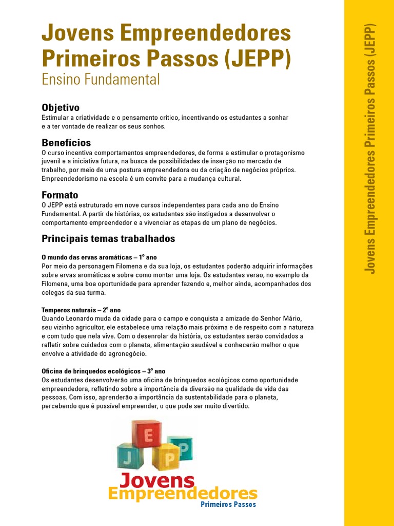 Jovens Empreendedores Primeiros Passos (JEPP) : Ensino Fundamental | PDF