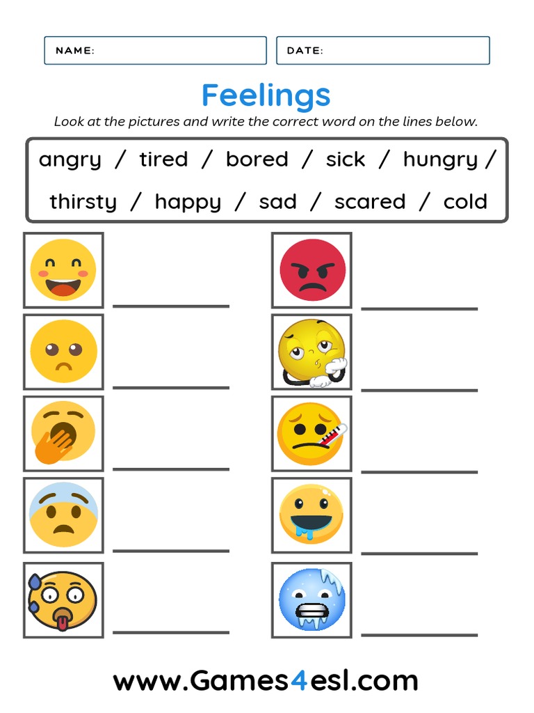 Feelings Worksheets 2 | PDF