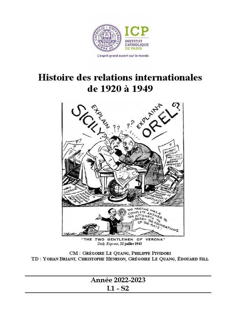 Histoire des relations internationales 1920-1949 | PDF | Sciences sociales