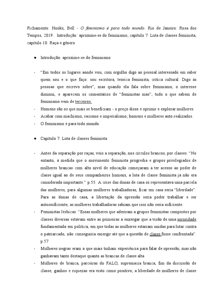 Fichamento bell hooks pdf