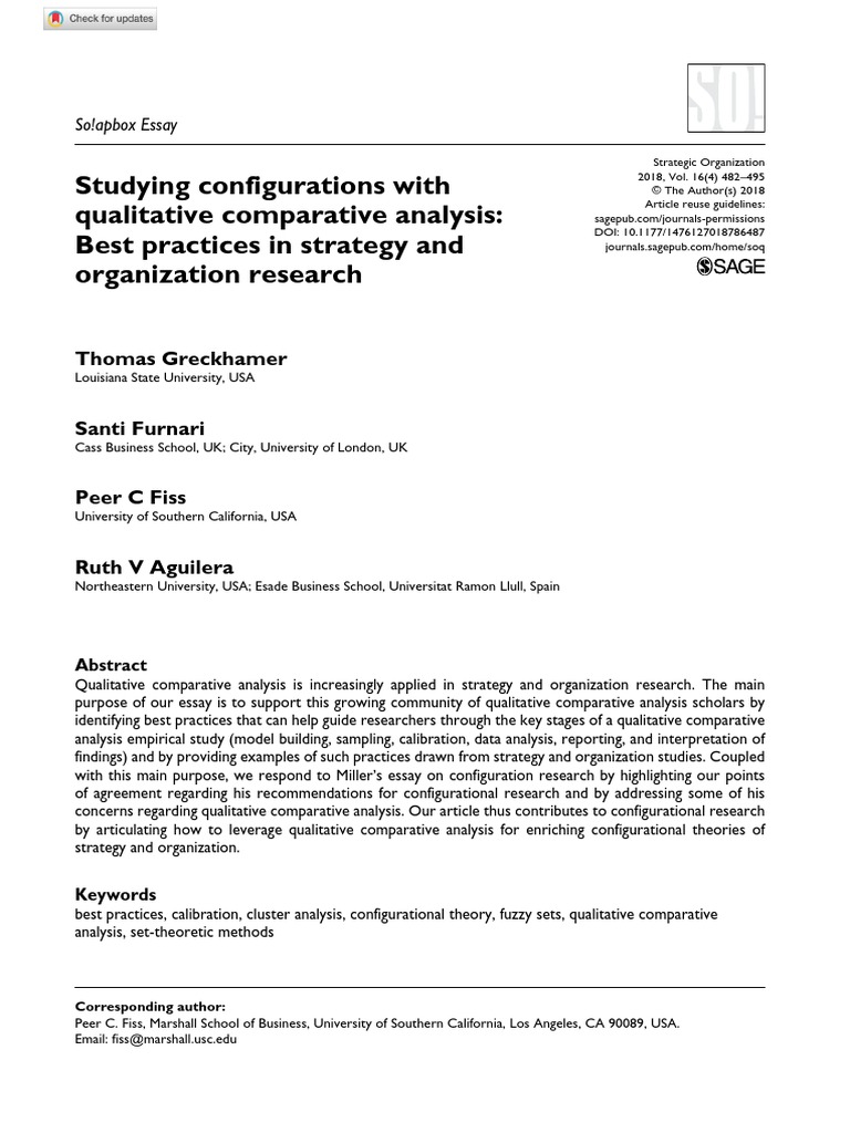 Best Practices for Qualitative Comparative Analysis | PDF | Analysis ...
