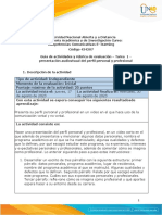 Guía de Actividades y Rúbrica de Evaluación - Unidad 1 - Tarea 1 - Presentación Audiovisual Del Perfil Personal y Profesional