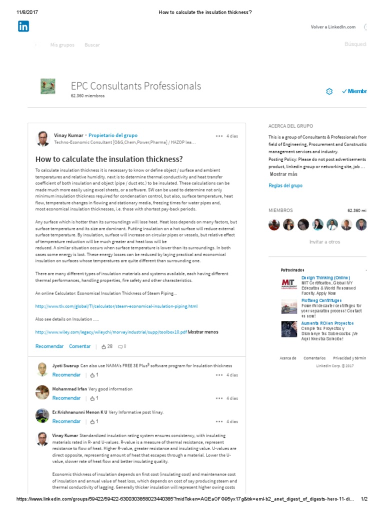How To Calculate The Insulation Thickness PDF Thermal Insulation