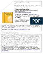 Exploring The Digital Divide in An Australian Regional City - A Case Study of Albury John Atkinson A, Rosemary Black A & Allan Curtis 2008