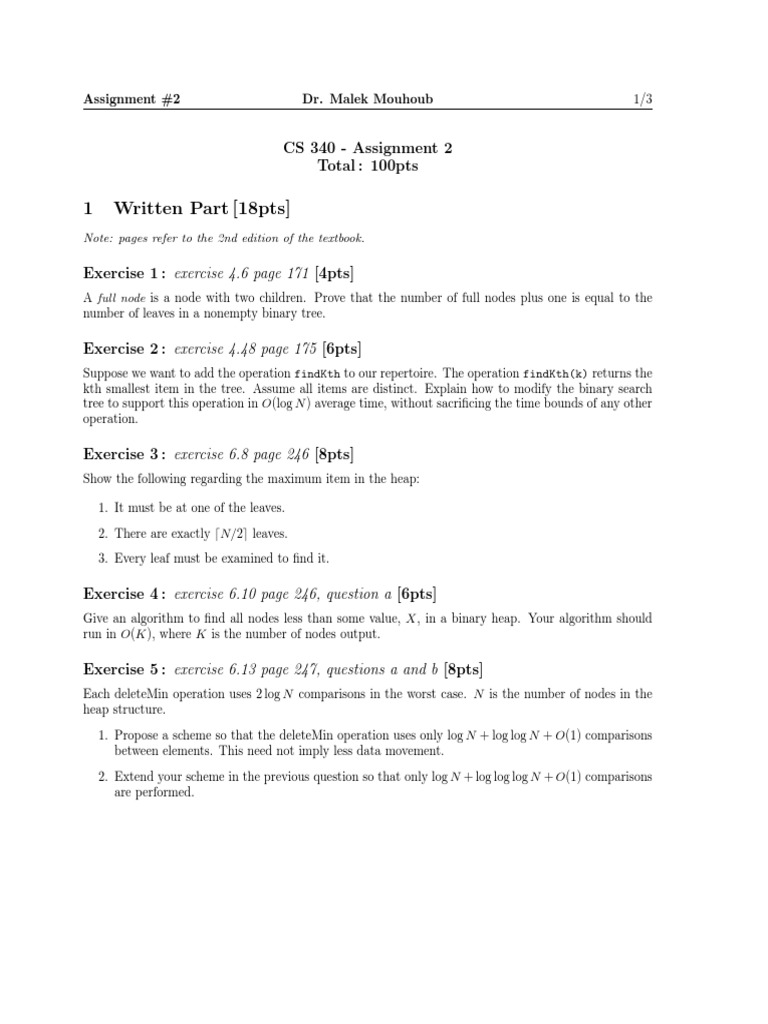1 Written Part (18pts) | PDF
