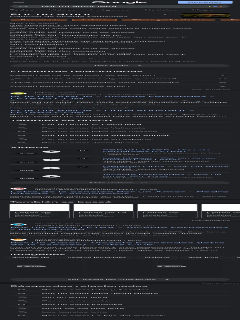 Por Un Amor Letra - Buscar Con Google | PDF | Amor
