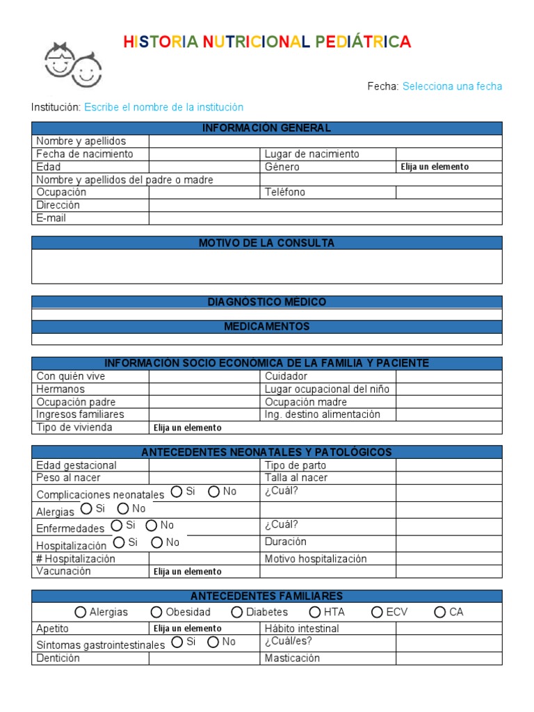Historia Nutricional Pediatrica | PDF