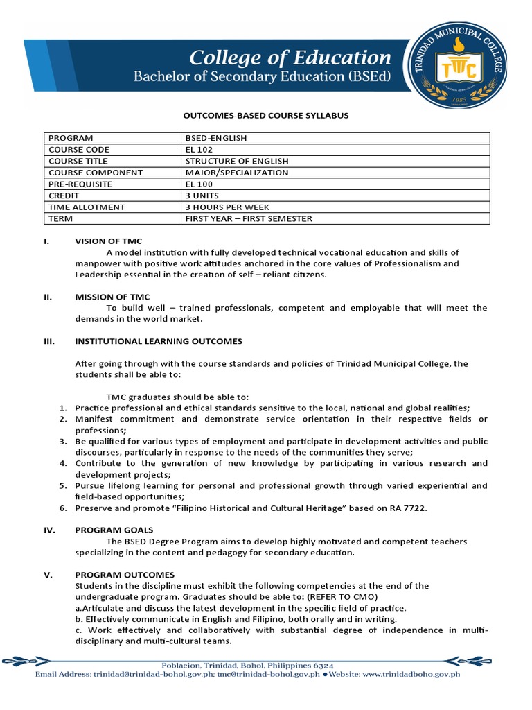 El 102 Structure Of English Pdf